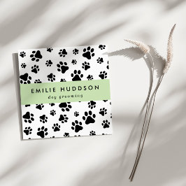 Patroon van poten, tandbaars, tandproever, tandpro vierkante visitekaartje