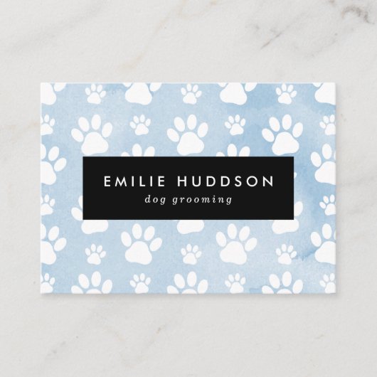 Patroon van poten, tandbaars, tandproever, tandpro visitekaartje (Voorkant)