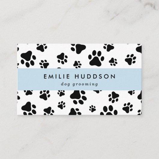 Patroon van poten, tandbaars, tandproever, tandpro visitekaartje (Voorkant)