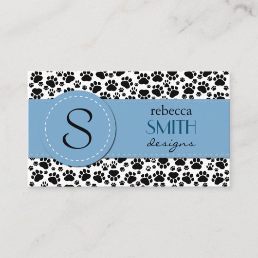 Patroon van poten, tandbaars, tandproever, tandpro visitekaartje (Voorkant)