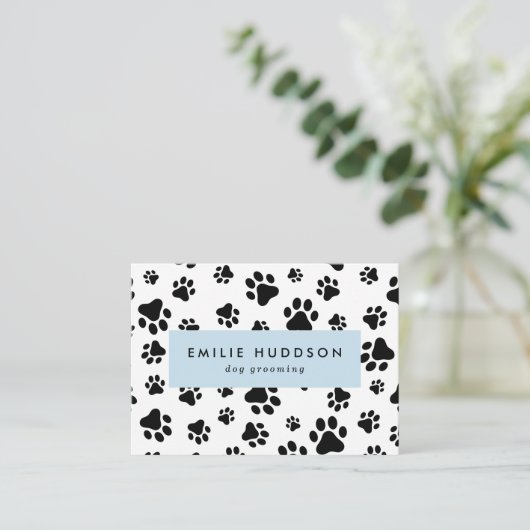 Patroon van poten, tandbaars, tandproever, tandpro visitekaartje (Staand voorkant)