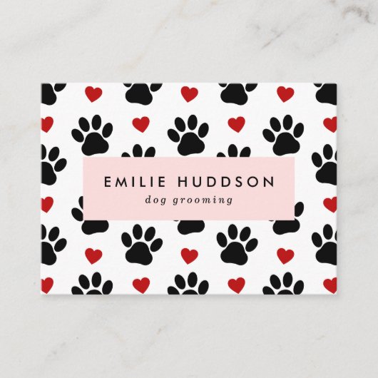 Patroon van poten, tandbaars, tandproever, tandpro visitekaartje (Voorkant)