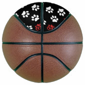 Patroon van poten, witte poten, rode poten, harten basketbal (Rechts)