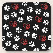 Patroon van poten, witte poten, rode poten, harten bier onderzetter (Voorkant)