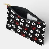 Patroon van poten, witte poten, rode poten, harten etui (Open)