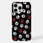Patroon van poten, witte poten, rode poten, harten iPhone hoesje (Achterkant)