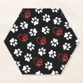 Patroon van poten, witte poten, rode poten, harten kartonnen onderzetters (Voorkant)