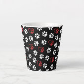 Patroon van poten, witte poten, rode poten, harten latte mok (Voorkant)