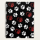 Patroon van poten, witte poten, rode poten, harten planner (Voorkant)