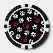 Patroon van poten, witte poten, rode poten, harten poker chips (Voorkant)