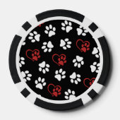 Patroon van poten, witte poten, rode poten, harten poker chips (Achterkant)