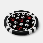 Patroon van poten, witte poten, rode poten, harten poker chips (Enkel)