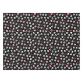 Patroon van poten, witte poten, rode poten, harten tafelkleed (Voorkant (Horizontaal))