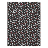 Patroon van poten, witte poten, rode poten, harten tafelkleed (Voorkant)