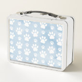 Patroon van poten, witte poten, Waterverven, blauw (Achterkant)