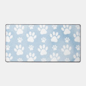 Patroon van poten, witte poten, Waterverven, blauw Bureaumat (Voorkant)