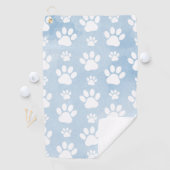 Patroon van poten, witte poten, Waterverven, blauw Golfhanddoek (Insitu)