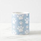 Patroon van poten, witte poten, Waterverven, blauw Koffiemok (Center)
