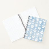 Patroon van poten, witte poten, Waterverven, blauw Notitieboek (Binnen)