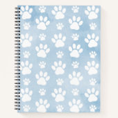 Patroon van poten, witte poten, Waterverven, blauw Notitieboek (Voorkant)