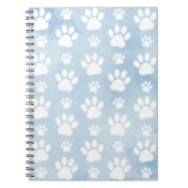 Patroon van poten, witte poten, Waterverven, blauw Notitieboek (Voorkant)