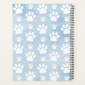 Patroon van poten, witte poten, Waterverven, blauw Planner (Achterkant)