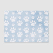 Patroon van poten, witte poten, Waterverven, blauw Tissuepapier (Voorkant)