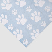 Patroon van poten, witte poten, Waterverven, blauw Tissuepapier (Detail)