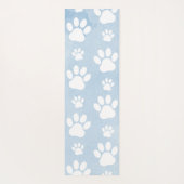Patroon van poten, witte poten, Waterverven, blauw Yogamat (Achterkant)