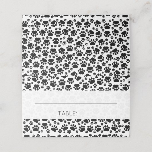 Patroon van poten, zwart en wit, bruiloft (Buitenkant ongevouwen)