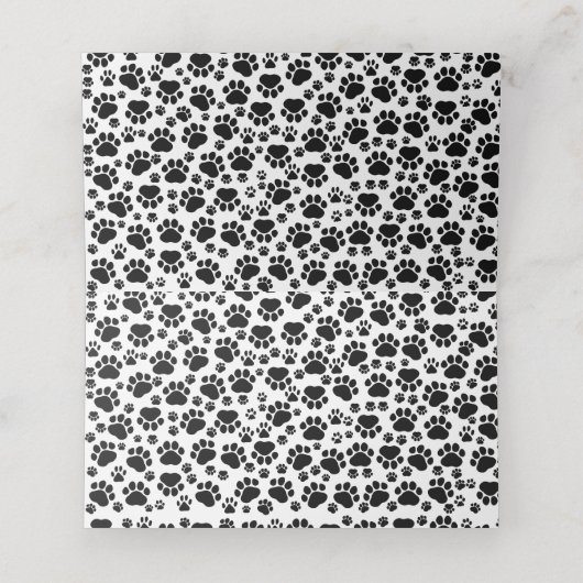 Patroon van poten, zwart en wit, bruiloft (Binnenkant ongevouwen)