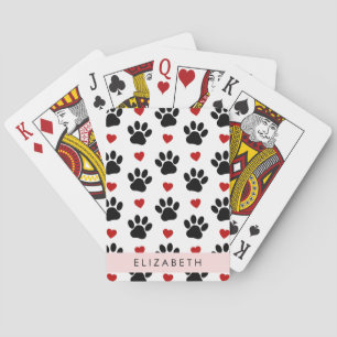 Patroon van poten, zwarte poten, rode harten, Jouw Pokerkaarten