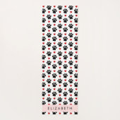 Patroon van poten, zwarte poten, rode harten, Jouw Yogamat (Achterkant)