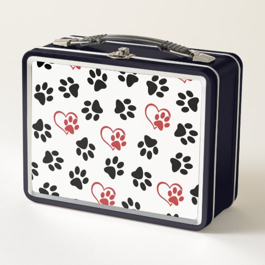 Patroon van poten, zwarte poten, rode poten, harte (Voorkant)