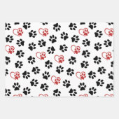 Patroon van poten, zwarte poten, rode poten, harte inpakpapier vel (Voorkant)