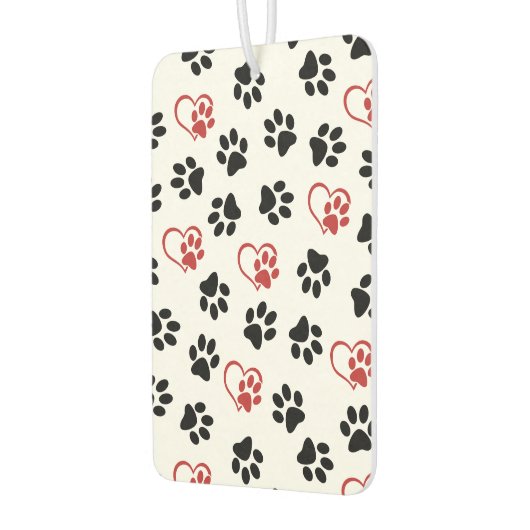 Patroon van poten, zwarte poten, rode poten, harte luchtverfrisser (Links)