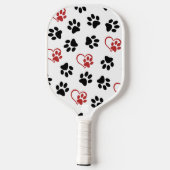Patroon van poten, zwarte poten, rode poten, harte pickleball paddle (Achterkant)