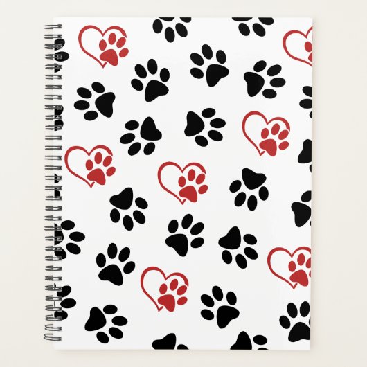 Patroon van poten, zwarte poten, rode poten, harte planner (Voorkant)