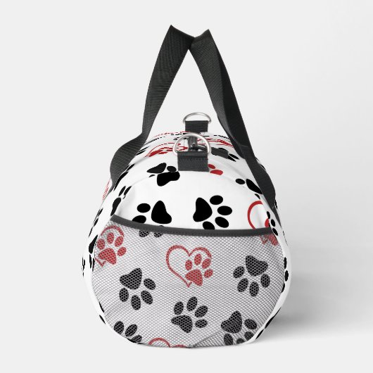 Patroon van poten, zwarte poten, rode poten, harte plunjezak (Rechts)