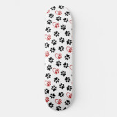 Patroon van poten, zwarte poten, rode poten, harte skateboard (Voorkant)