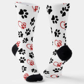 Patroon van poten, zwarte poten, rode poten, harte sokken (Gebogen)