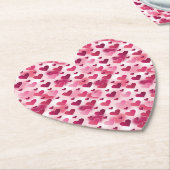 patroon van roze harten kartonnen onderzetters (Gekanteld)