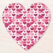patroon van roze harten kartonnen onderzetters (Voorkant)