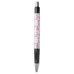 Patroon van roze olifanten, luifantennepalen, ster pen