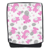 Patroon van roze olifanten, luifantennepalen, ster rugtassen (Voorkant)