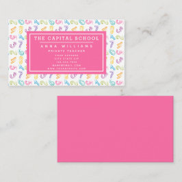 Patroon van schattige getallen - Wiskundeleraar |  Visitekaartje