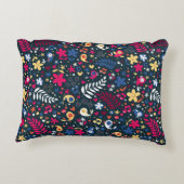 patroon van schattige vogels en bloemen decoratief kussen (Achterkant)