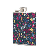 patroon van schattige vogels en bloemen heupfles (Links)