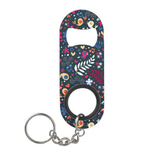 patroon van schattige vogels en bloemen mini flessenopener