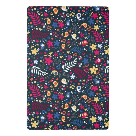 patroon van schattige vogels en bloemen mini klembord (Achterkant)